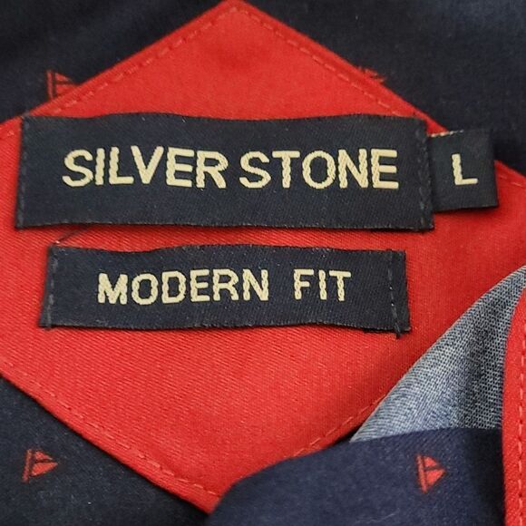 Silver Stone men's nautica theme long sleeve button up shirt - Picture 3 of 6